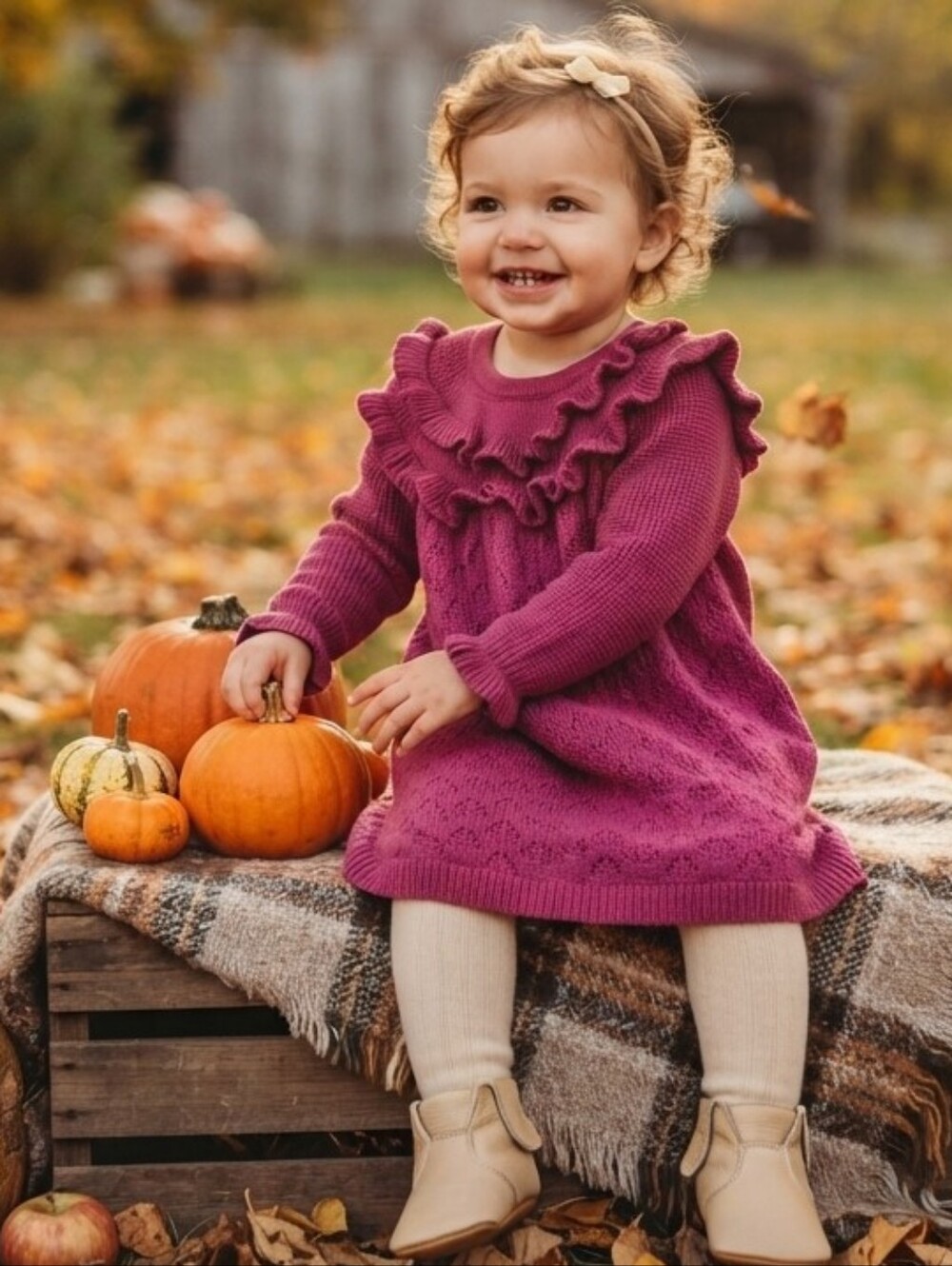 Janie And Jack Pink Ruffle Pointelle Sweater Dress 12-18M NWT